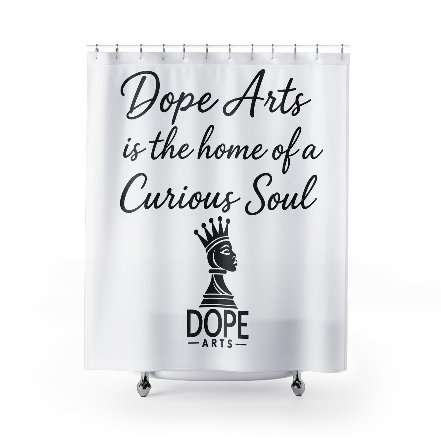 Home of a Curious Soul - Shower Curtain / Minimal White Edition
