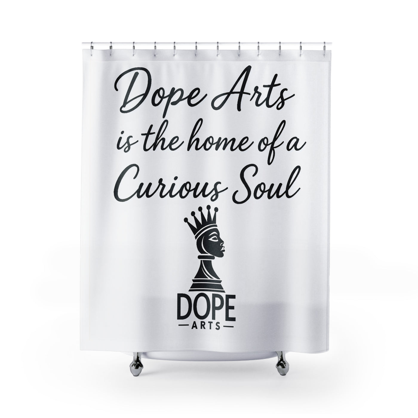 Home of a Curious Soul - Shower Curtain / Minimal White Edition