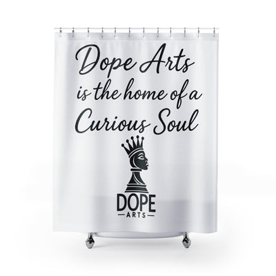 Home of a Curious Soul - Shower Curtain / Minimal White Edition