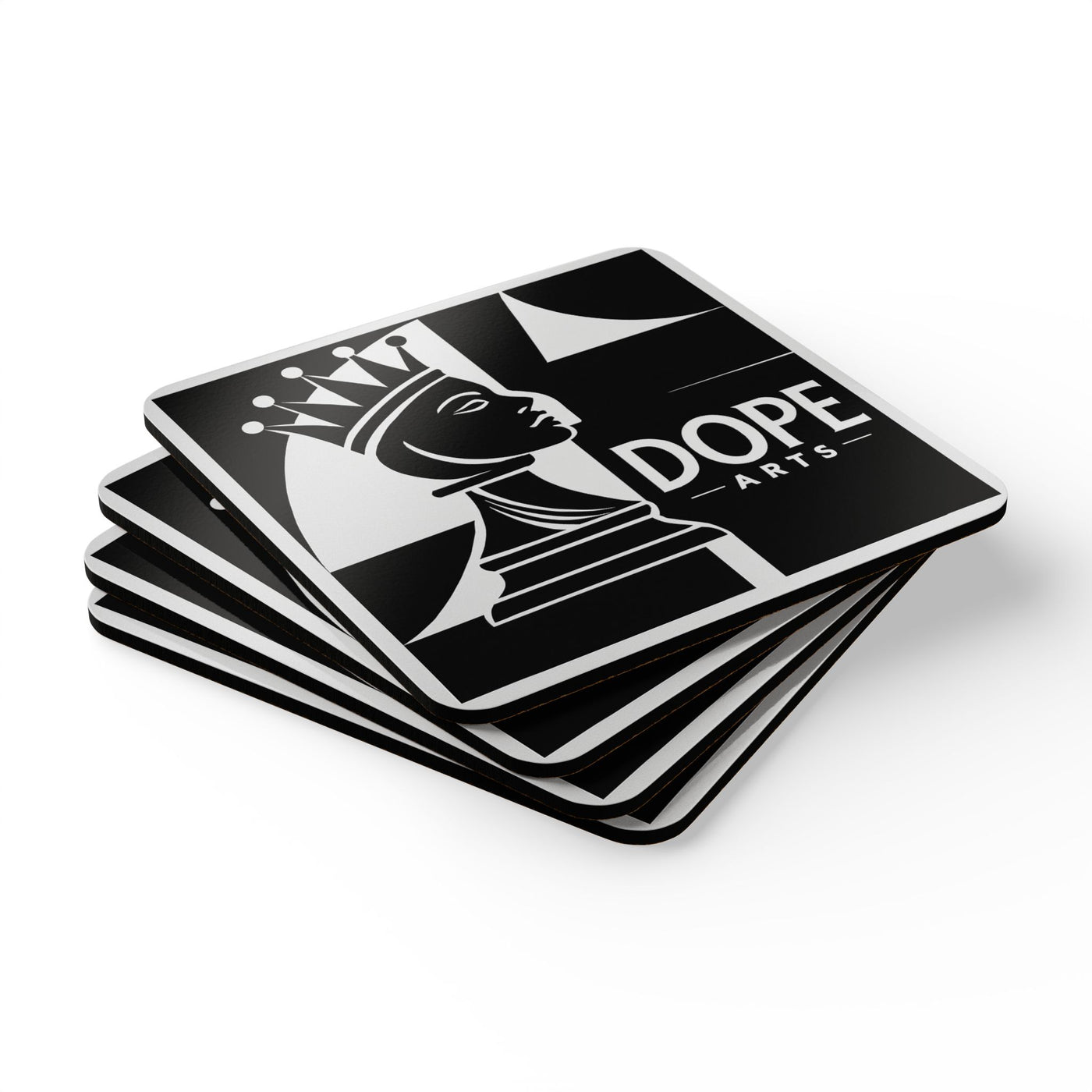 Curious Soul Cork Coaster Set – Artful Barware for Chess Lovers & Creative Homes
