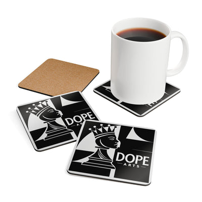 Curious Soul Cork Coaster Set – Artful Barware for Chess Lovers & Creative Homes